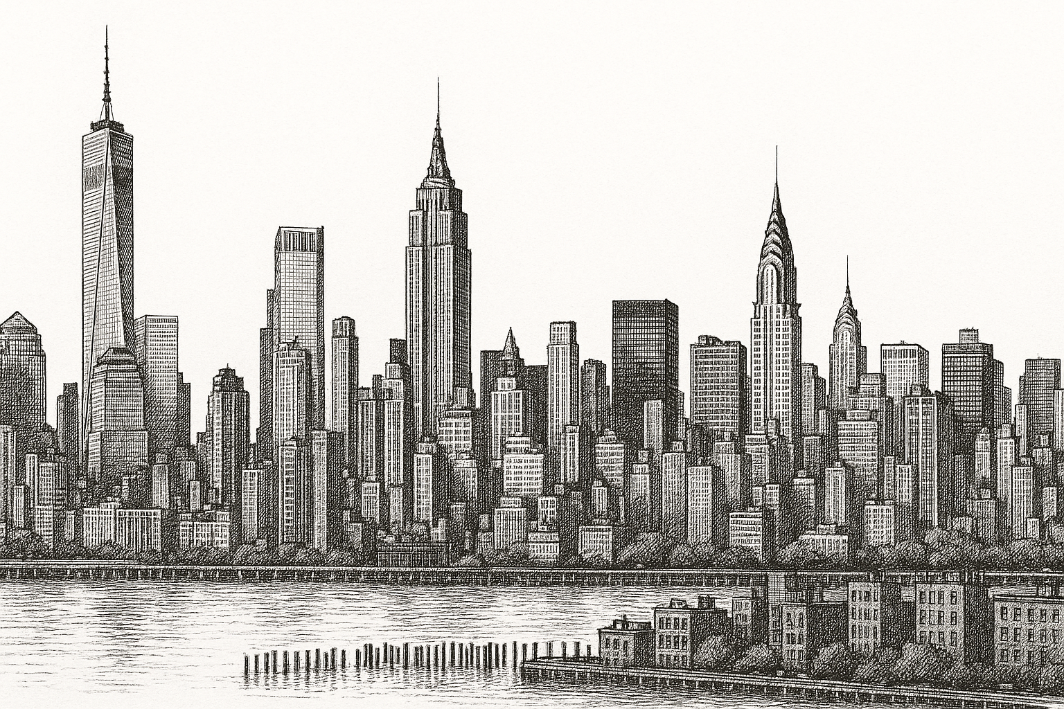 New York City skyline illustration